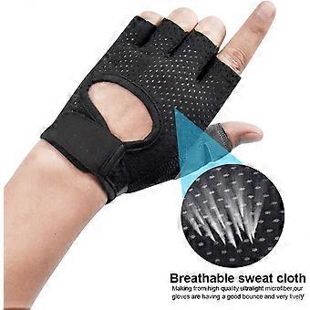 Femme Homme Gants de Fitness, Gants de Sport Antidrapant, Respirants Gants Vlo Demi-Doigt Cyclisme, Gants d'haltrophilie, Gants d'Entranement pour Lev