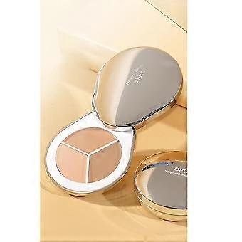 3-Farben-Creme-Concealer-Palette mit Pinsel für makelloses Make-up und volle Deckkraft, leichte Formel