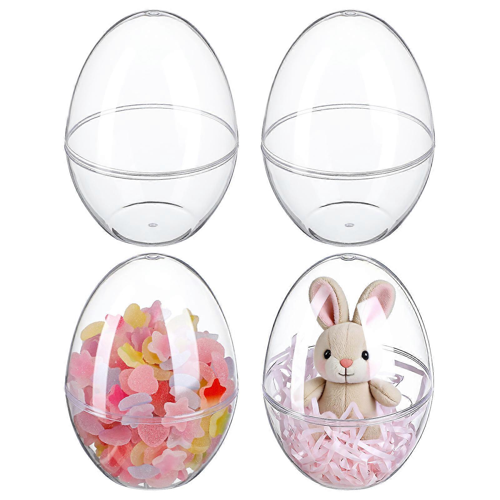 4Pcs Creative Transparent Plastic Ball Ball Candy Boxes for Easter Christmas Size L