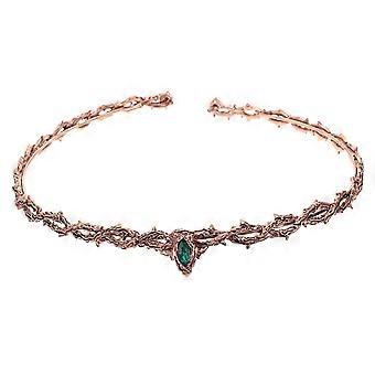 Capacete Renascentista: Coroa de Espinhos Medieval para Mulheres - Tiara de Strass Verde Vintage para Casamentos Festas a Fantasia Festivais Renascentistas