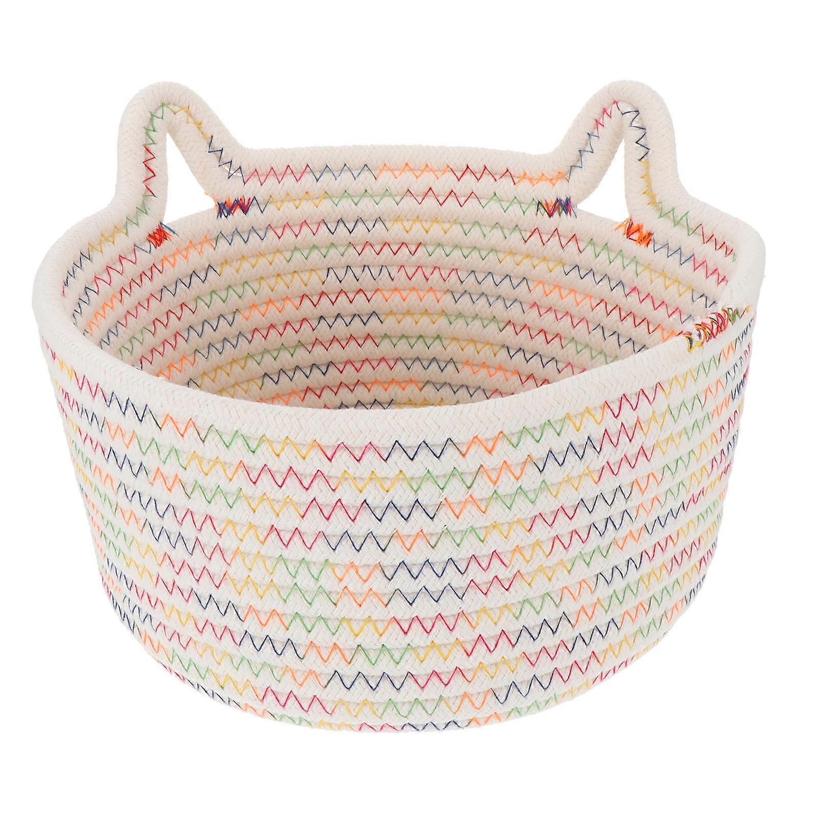Cotton Rope Basket for Decorative Storage 2Pcs Assorted