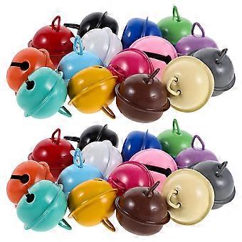 100pcs Colorful Jingle Bells: Mixed Craft Bell for Christmas - Home Pet Decorations - Xmas Ornament Party Favors Supplies 22mm