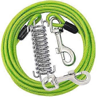 Heavy-Duty Steel Wire Dog Tie-Out Cable for Yard: Superior Spring Leash for Large Dogs Running