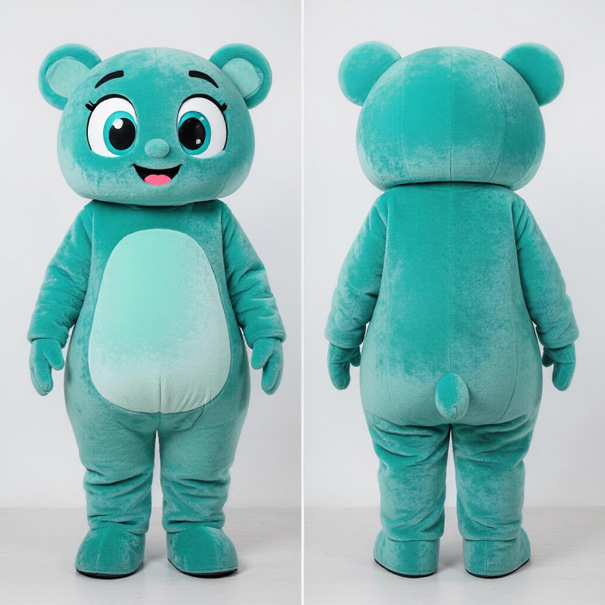 MASTICOT Teal Heart-Patterned Alliance Mascot