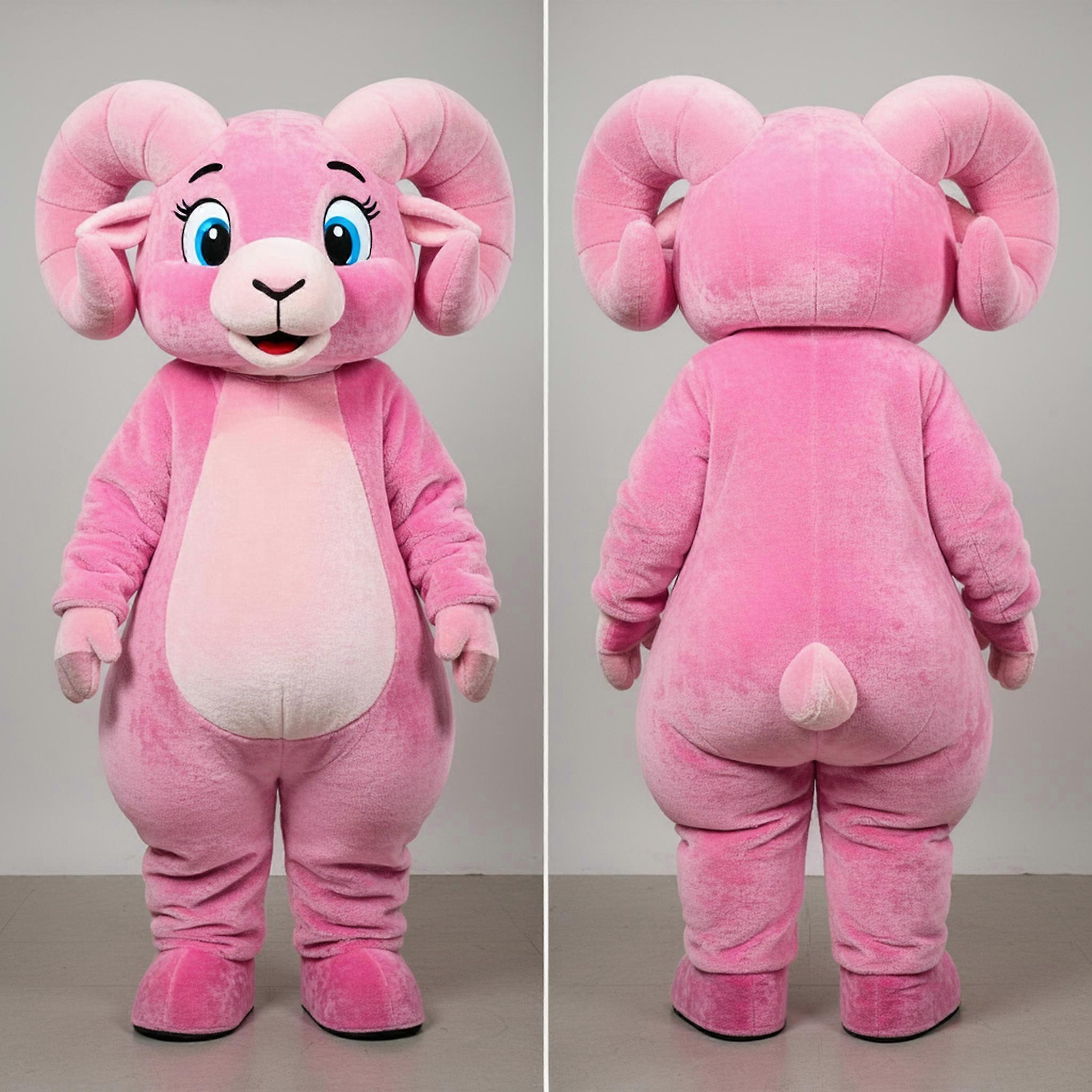 MASTICOT Blush Pink Cuddly Ram Mascot