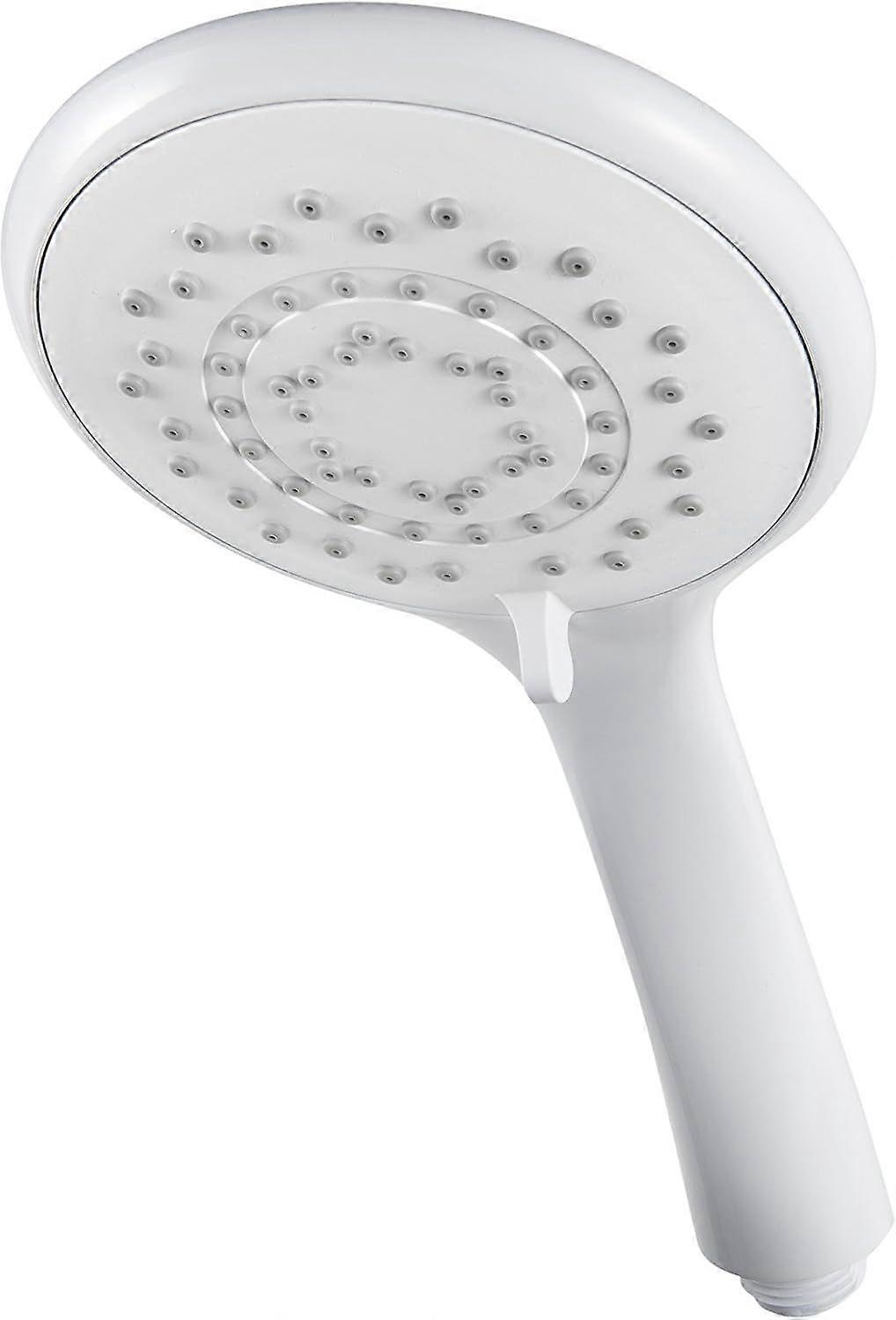 Universal White Handheld Shower Head with 5 Spray Patterns, Rub-Clean Face