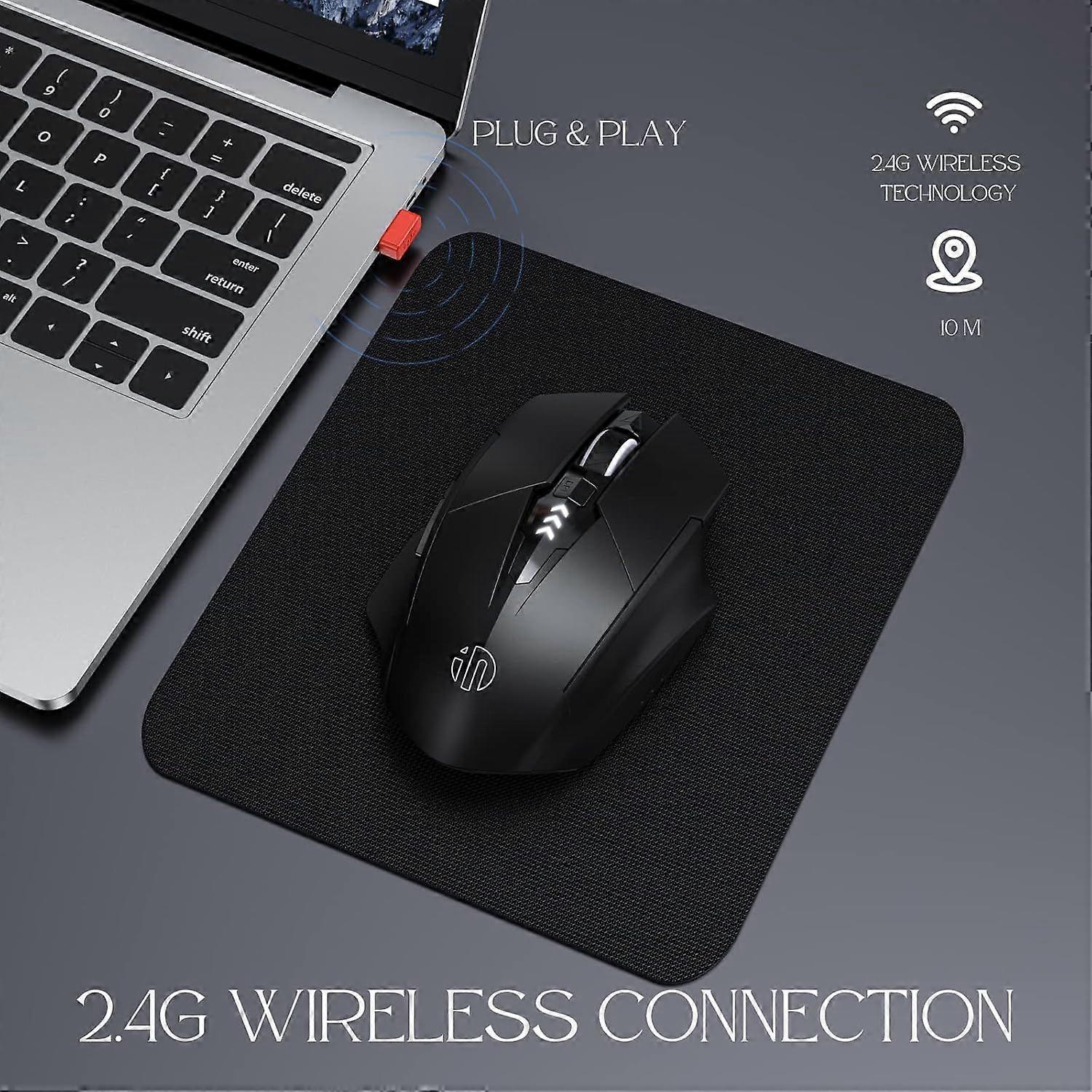 Wireless mouse, rechargeable mouse 2.4G USB (battery level visible)