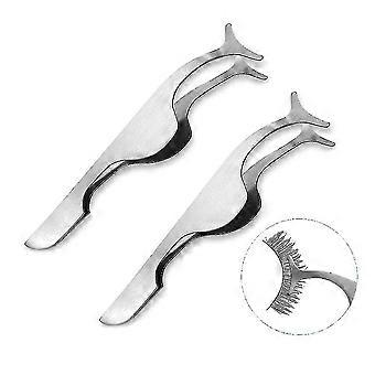 2 Pack False Eyelash Extension Applicator Stainless Steel Makeup Remover Clip Tweezers Pliers Tool-kyhh