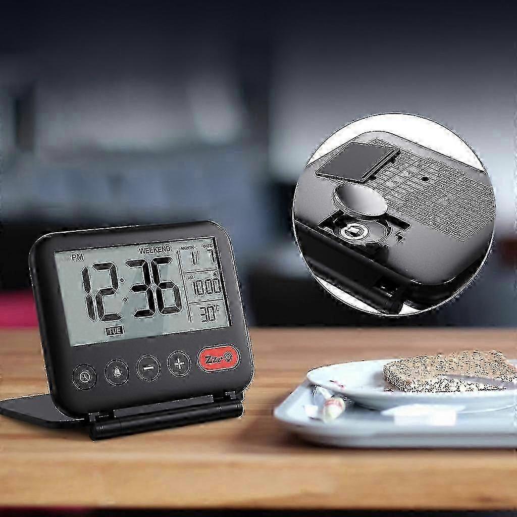 Travel Bedside Foldable Digital Alarm Clock with Snooze Mode