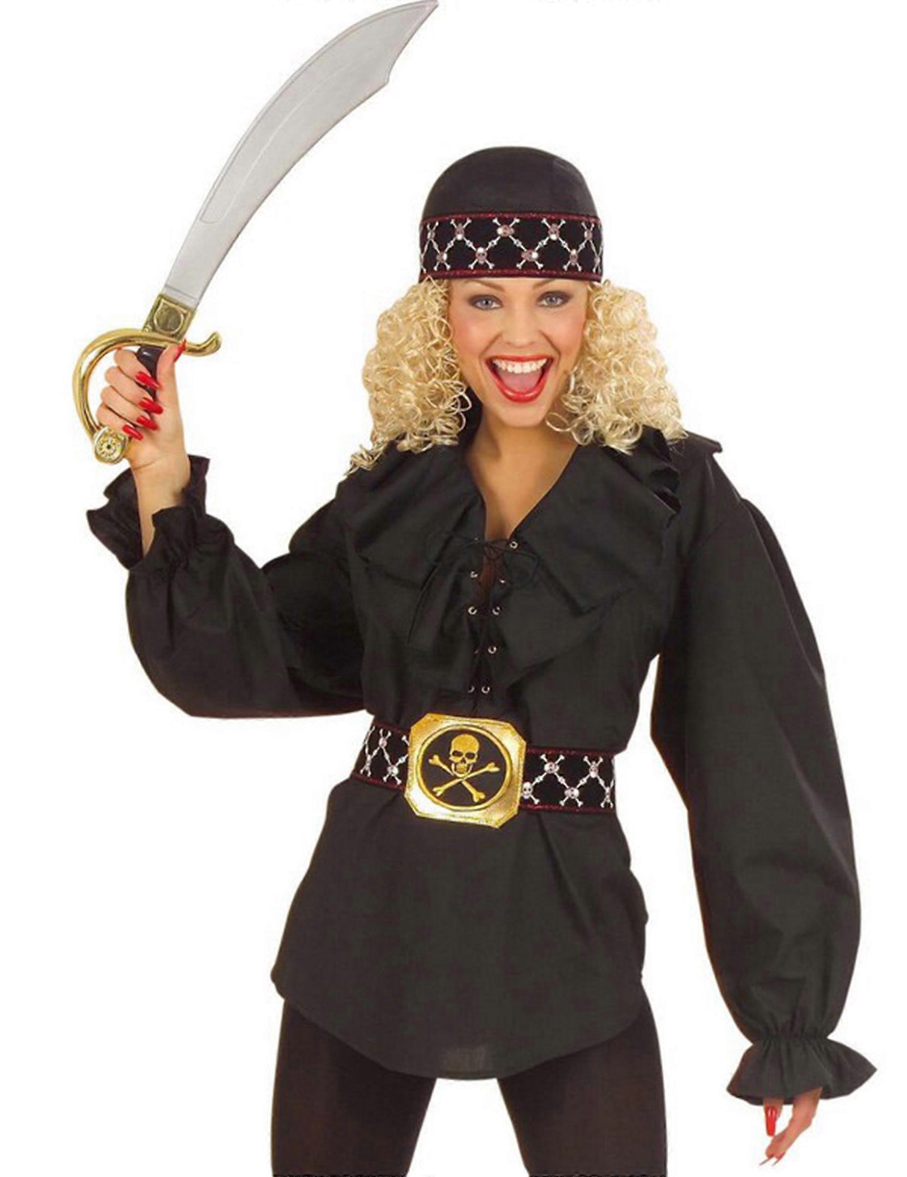 Women's black pirate shirt
