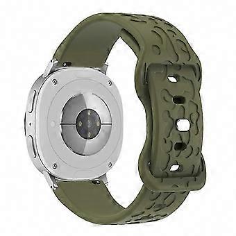 Konkav leoparddesign silikone urrem med sommerfuglespænde kompatibel med Galaxy Watch8 / Watch8 Classic