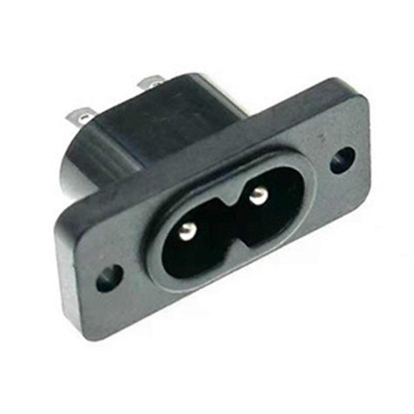 Multicolor User-Friendly C8 Panel-Mount Plug Adapter, Replacement Power Outlet Connector Designed for Easy and Safe Power Operation