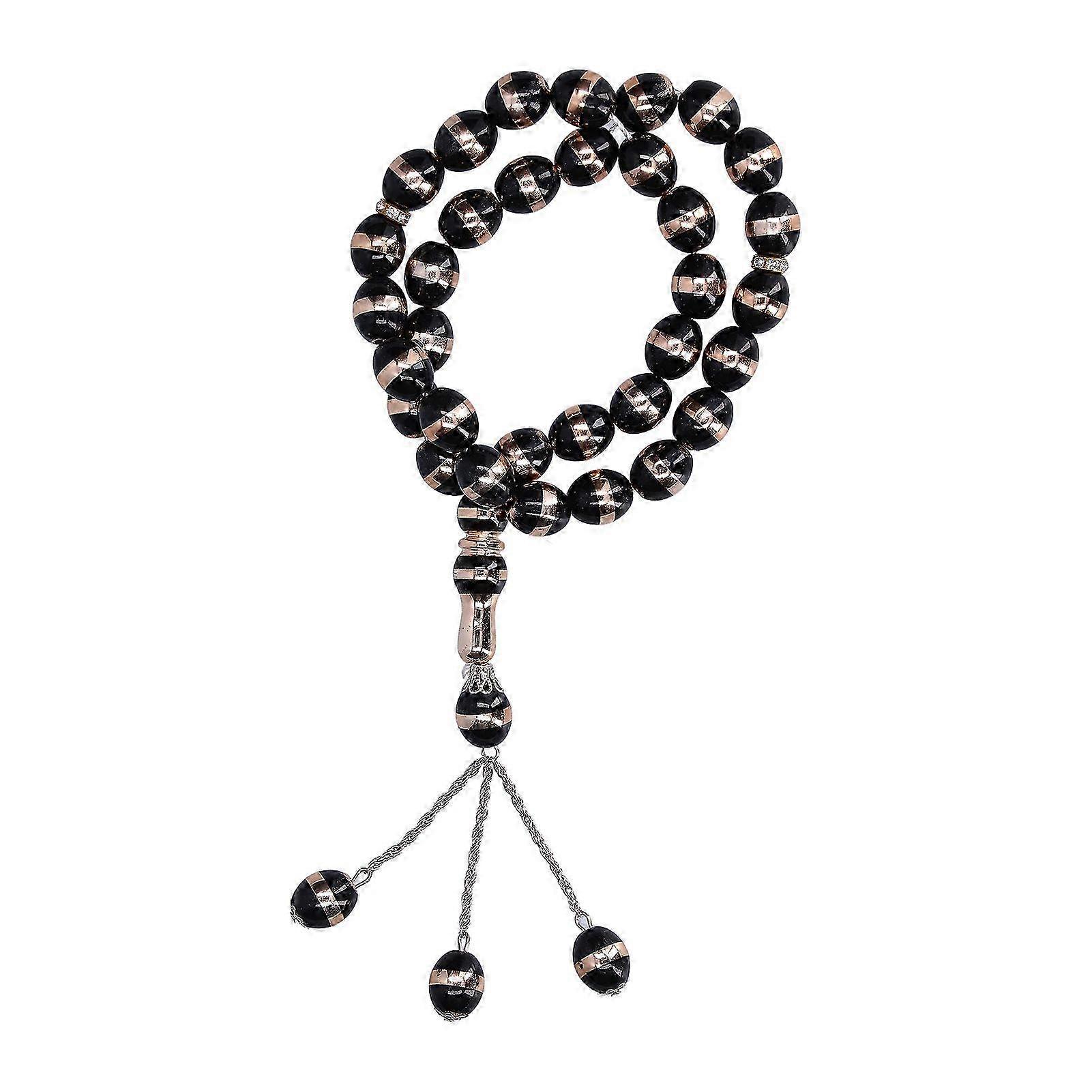Lightweight Resin Prayer Beads Elegant Stripe Design