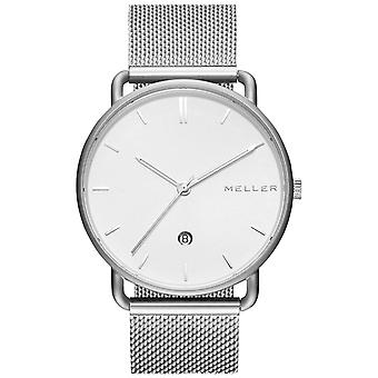 Meller denka dag silver l Watch for Unisex Analog Japanese Quartz with 3P-2SILVER stainless steel bracelet