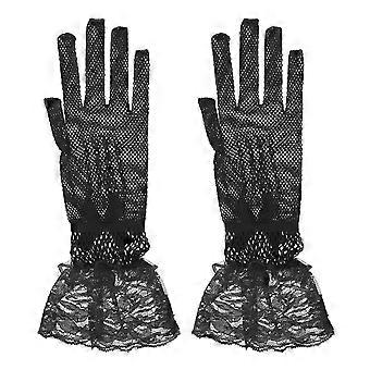 Wedding Dress Decor Bride Lace Gloves for Decor 1Pair Romantic Black Gloves