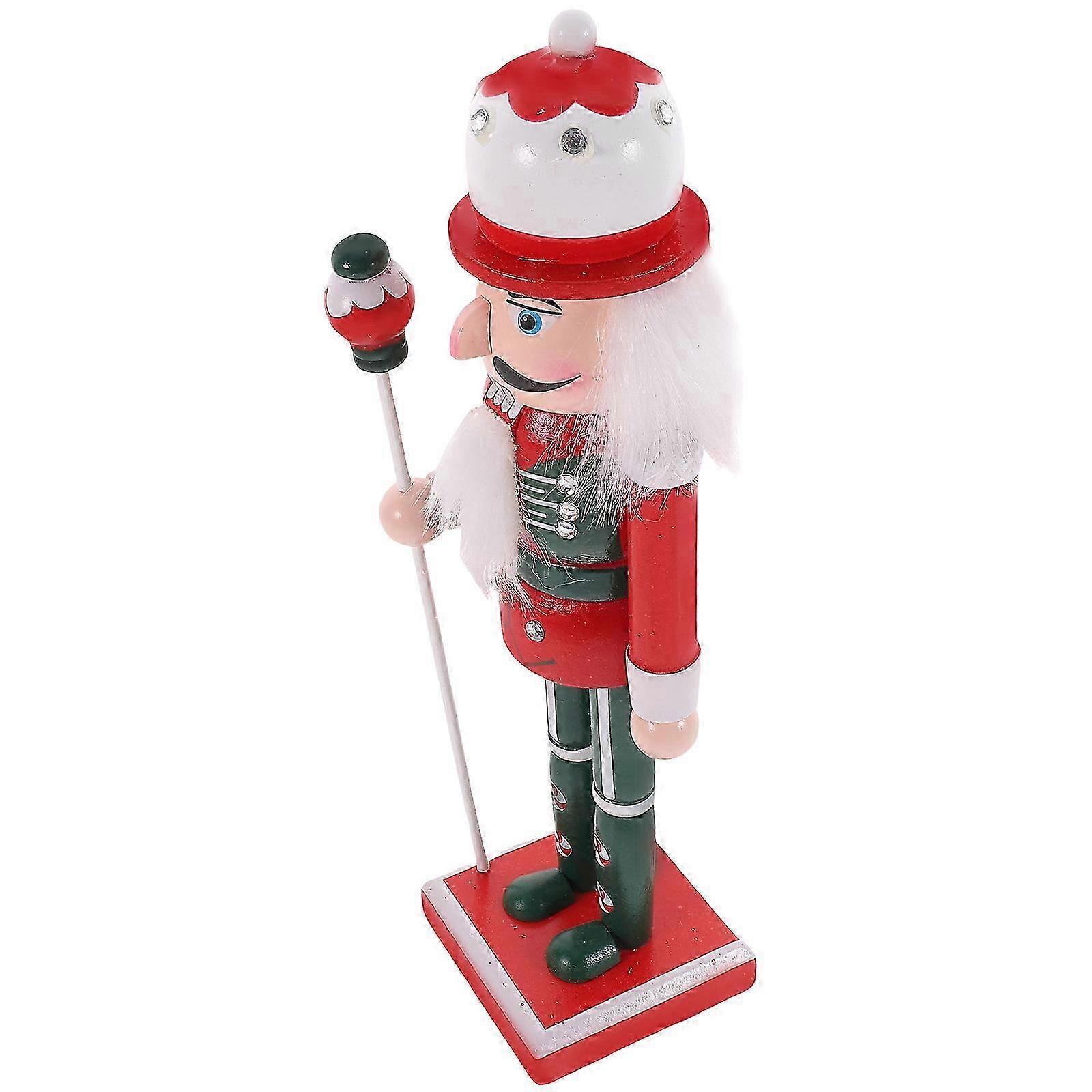 Christmas Nutcracker Figure Wood Nutcracker Statue compatible with Decoration 4Pcs