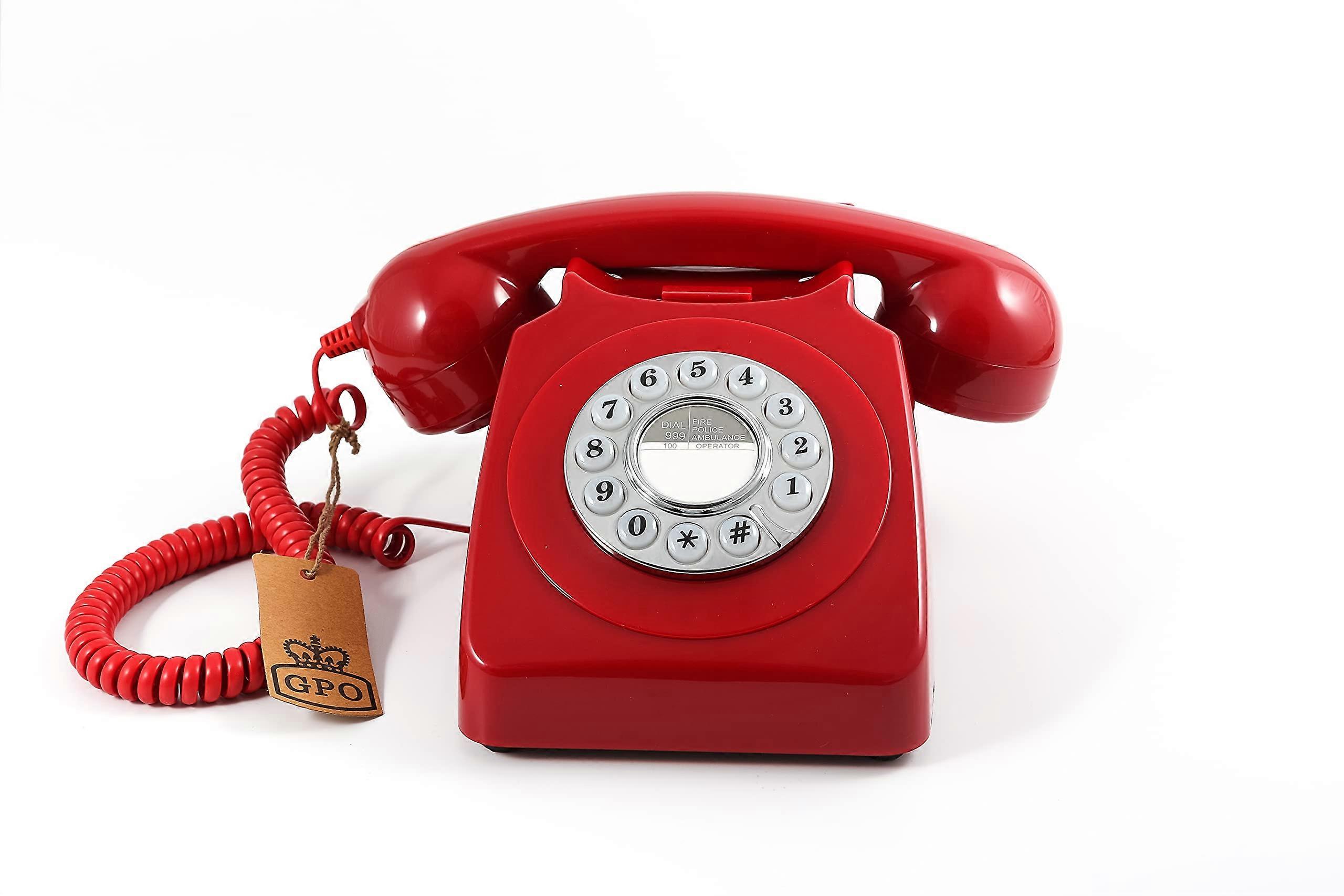 746 Desk Telephone Push Button Red