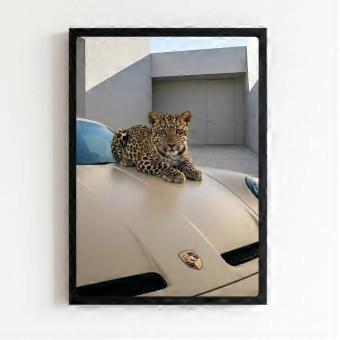 Luxury Porsche And Leopard Cub Wildlife jigsaw puzzle SIO600