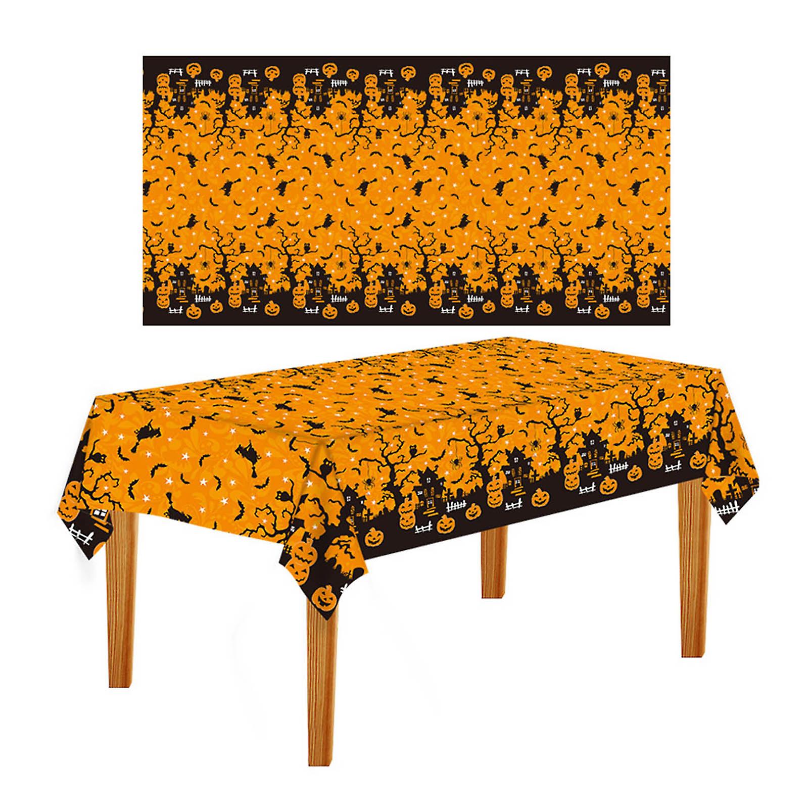 Halloween Table Linens Rectangle Fabric Reusable Washable Rectangular Table Covers For Dining Table Decoration