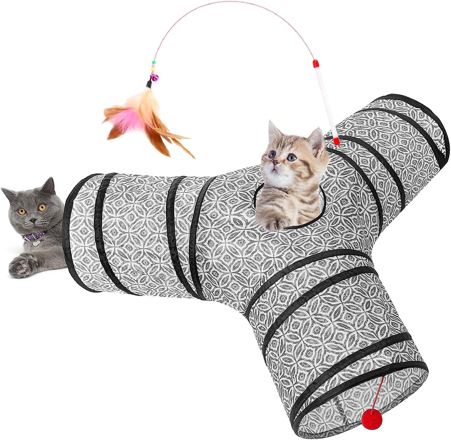 Cat Tunnel Toy 5 Way Collapsible Pet Play Tunnel Tube With Storage Bag For Cats Puppy Rabbits Guinea Pig Indoor And Outdoor Use