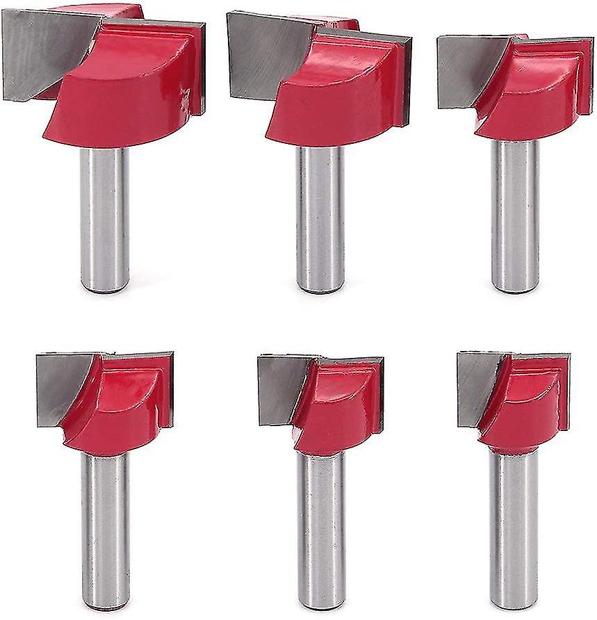 Chisel 6pcs 8mm Shank Grooving Cutter For Wood Carpentry Milling End Mill Double Edge Woodworking Bottom Cleaning Wood Router Bits Cutting Dia 18/20/2