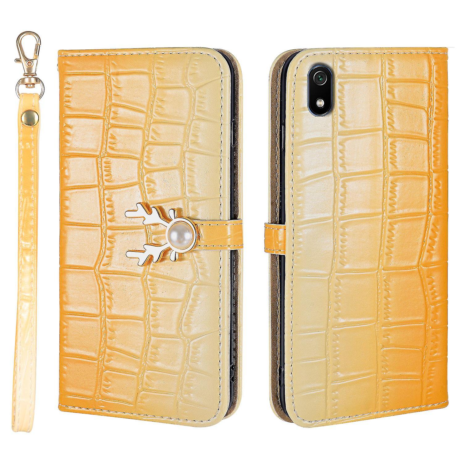 Elk Pattern Phone Case For Redmi 7a With Card Holder, Lanyard, Pu Leather Material, Wallet Function, Corner Fall Protection