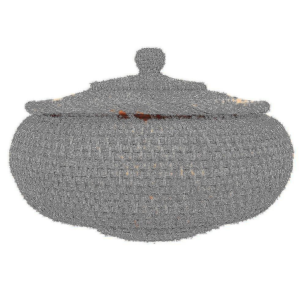 Scatole in rattan con coperchio vassoio multi-vimini intrecciato a mano con resistente fibra di rattan rotondo diametro 11 pollici