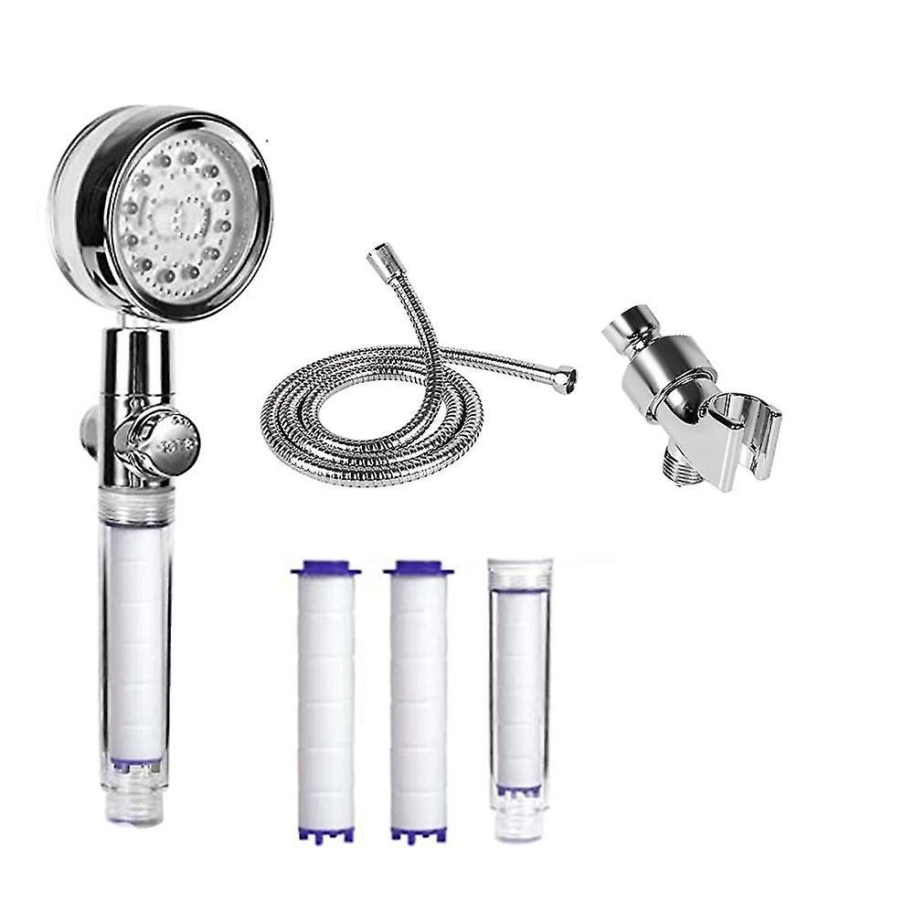 Led Shower Head With Handheld,high Pressure Hydro Jet With Hose, Holder & 3 Filters, 3 Water Temper