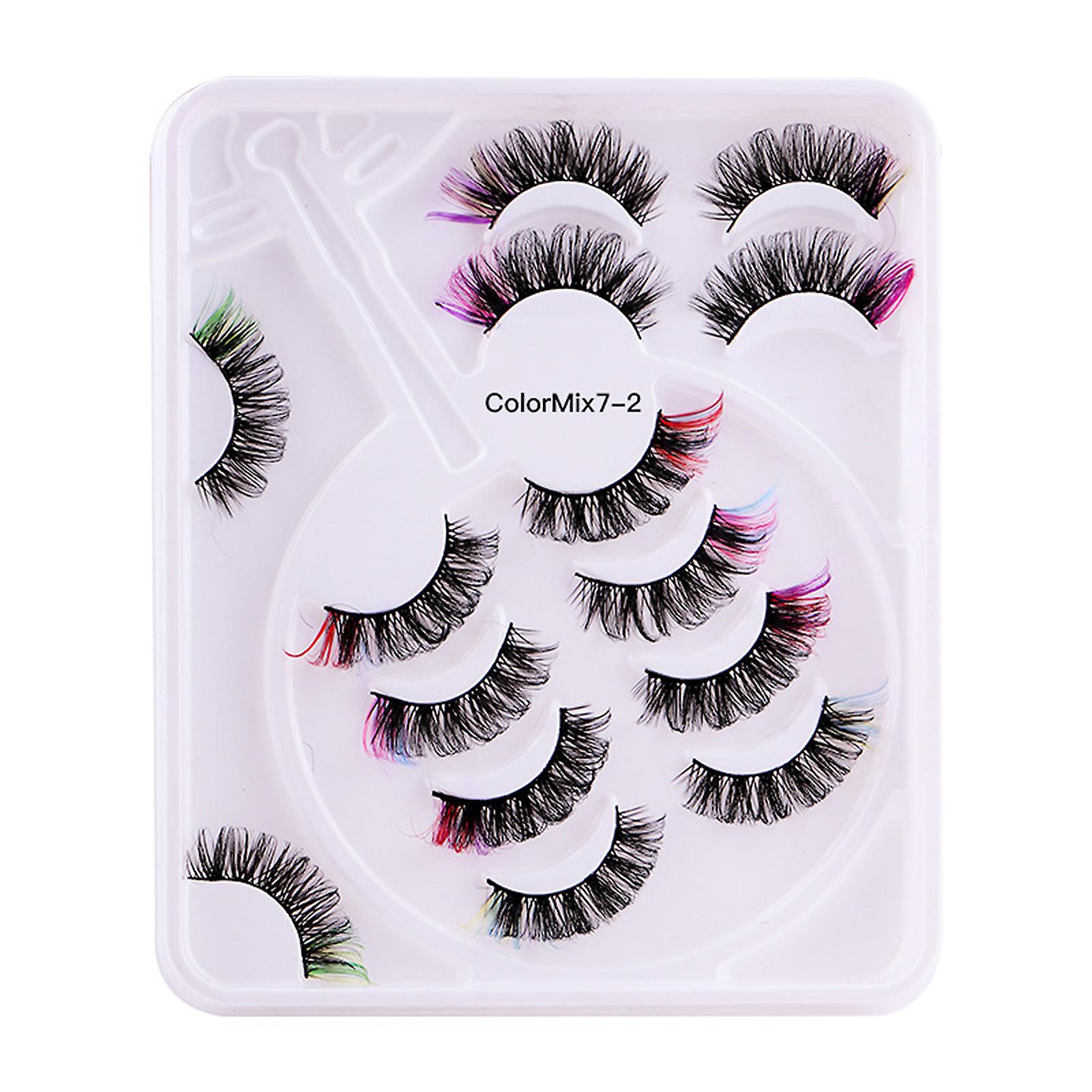 Colorful 3d  Effect Eyelashes 8d Dense Curl Dramatically Long Lashes 21mm Length