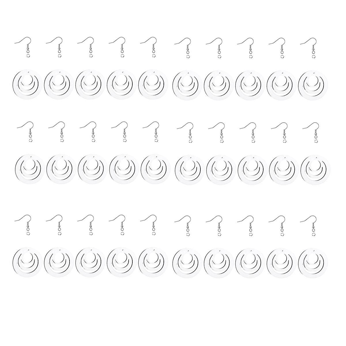 30Pcs Sublimation Blanks Earring Double Side Blank Heat Transfer Wood Earrings with Ear Hooks Jump