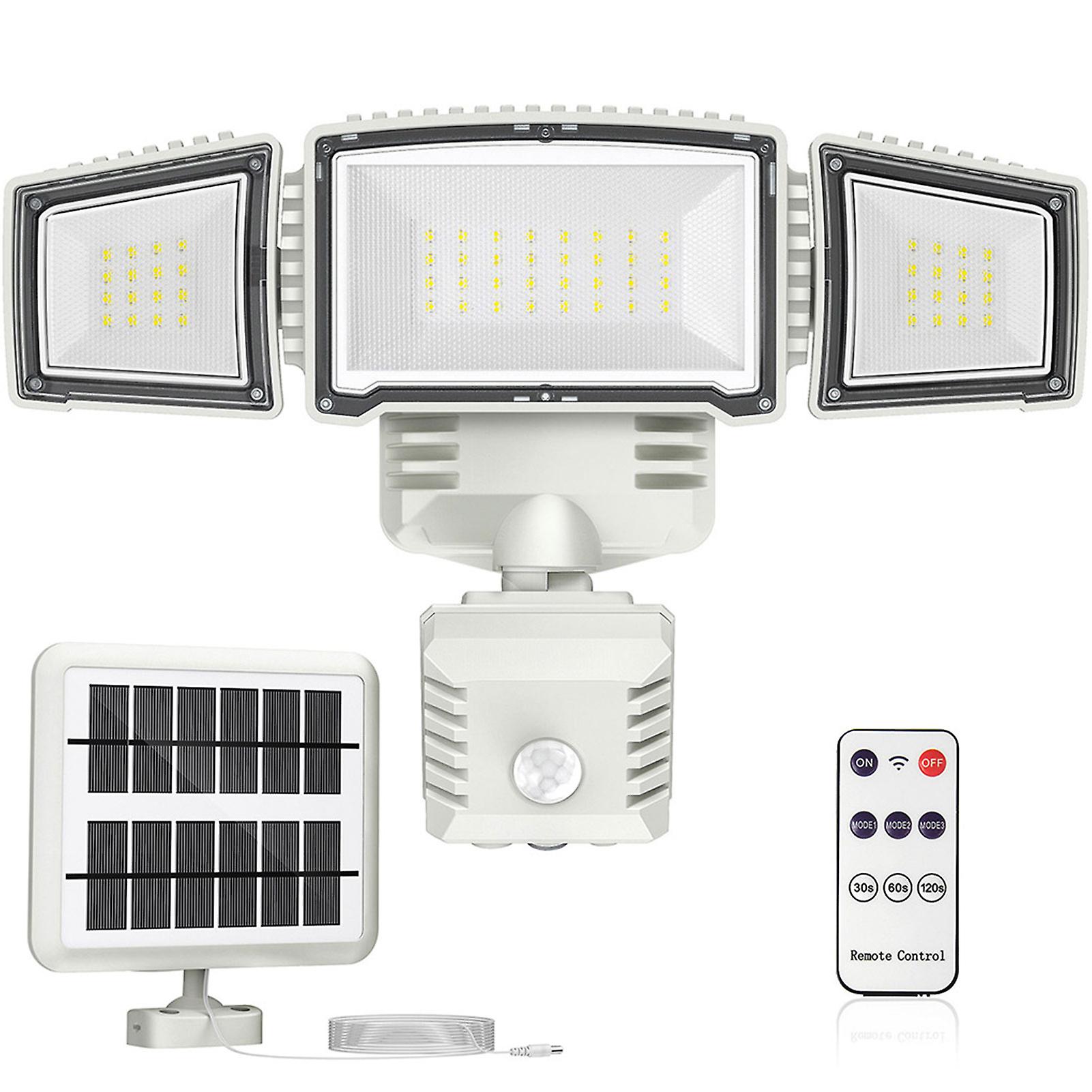 Led Solar Security Light Adjustable Motion Sensor Distance Flood Light For Wall Patio Garden Porch Pathway