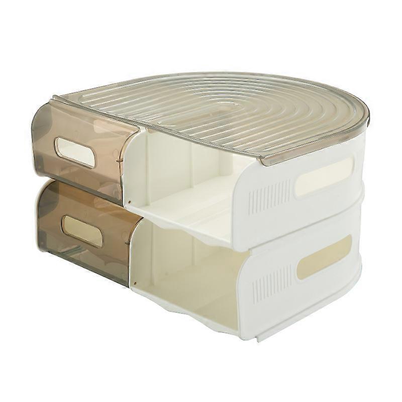 Transparent U-Shaped Dual-Layer Egg Storage Box for Kitchen