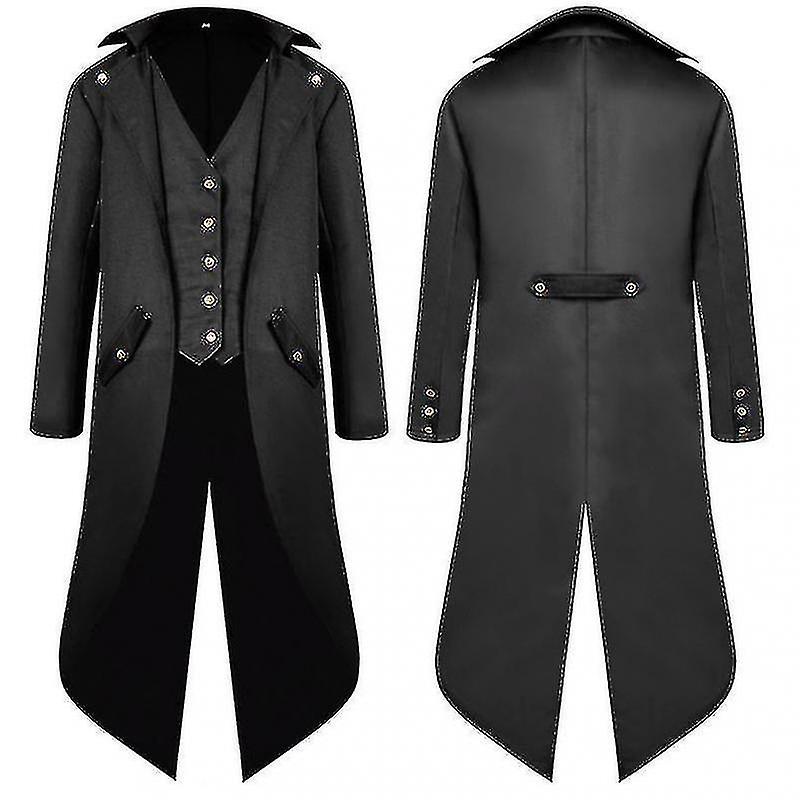 Heren Swallowtail jas - lange jurk slipjas geïnspireerd door de Middeleeuwen