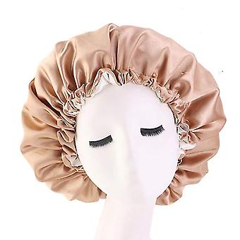 Satin Motorhaube Seide Motorhaube Haarhaube zum Schlafen Satin Bonnetchampagner Beige