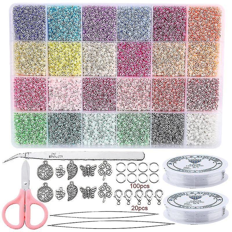 24 Grid margele Set brățară colier Diy Efectuarea Boho accesorii de bijuterii