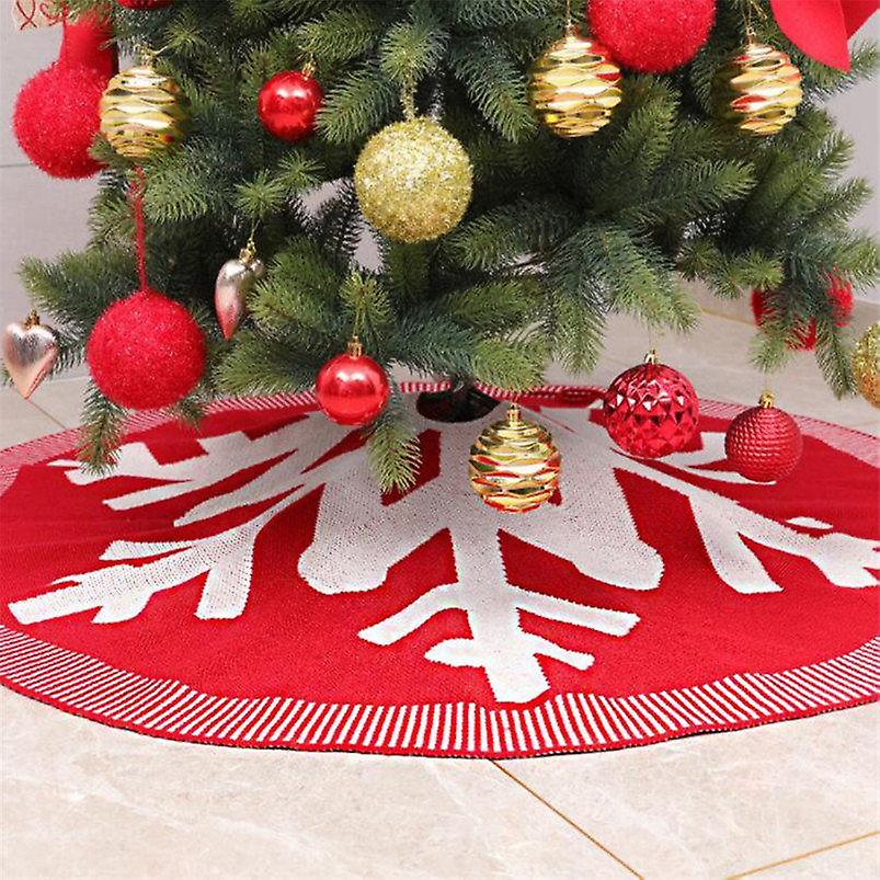 1Pc Christmas Tree Carpet Xmas Tree Skirt Gift Holiday Round Red Xmas Decor