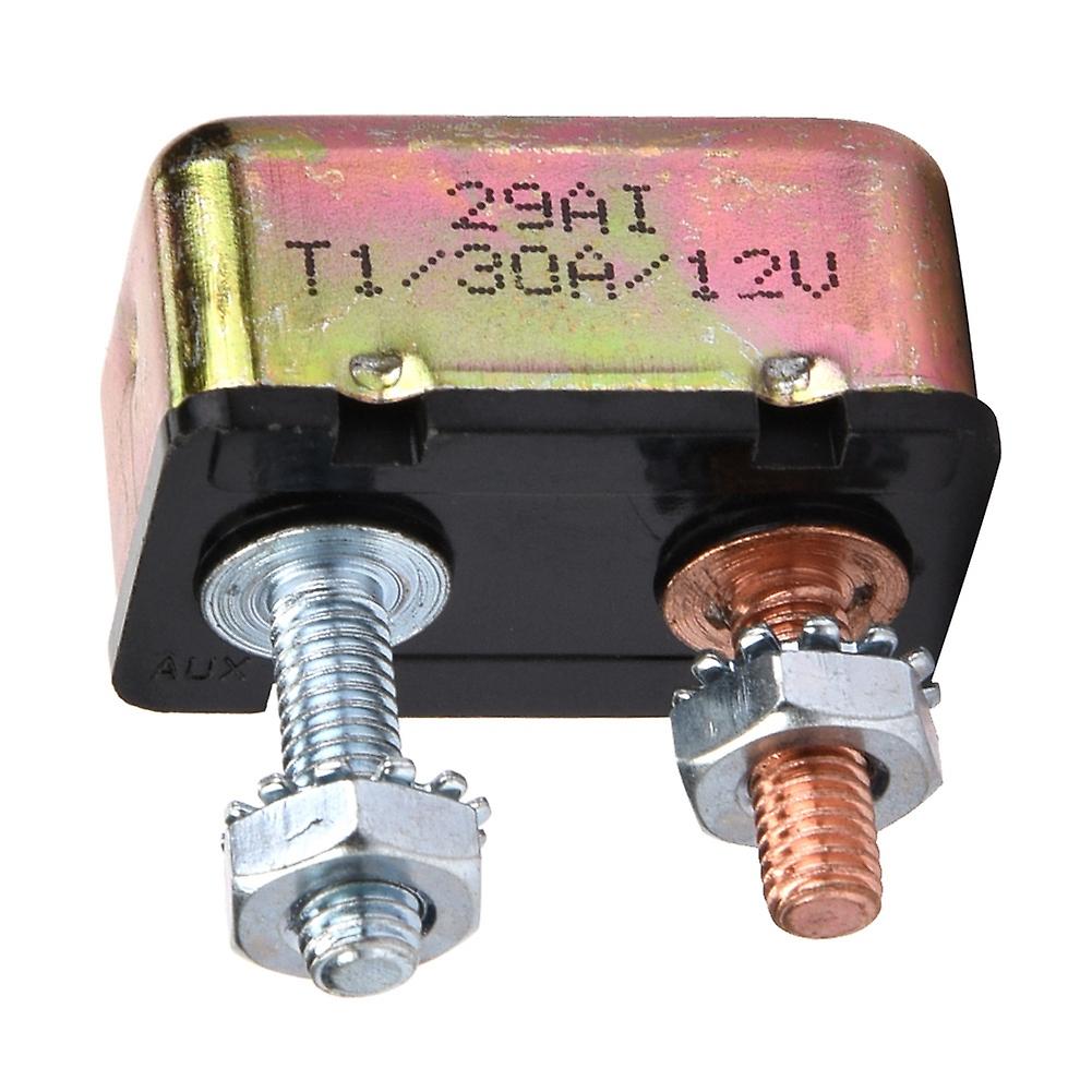 Universal 12/24V Automatic Fuse Circuit Breaker with Metal Cover (30A)
