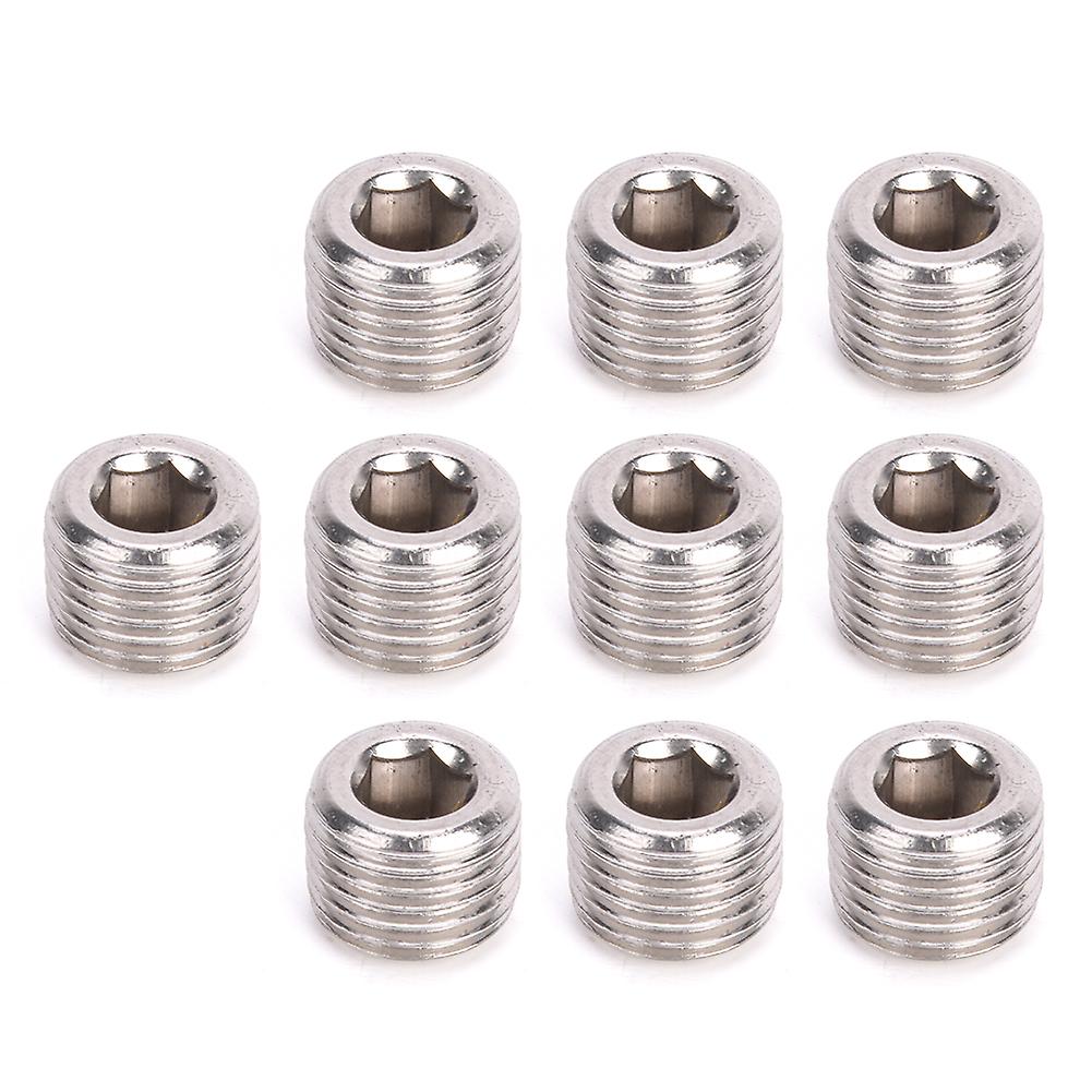 Rankomu Pipe Fitting Plug Head, 10pcs 304 Stainless Steel Hex Plug Head Male Thread BSPP Hex Plug Head(1/2")