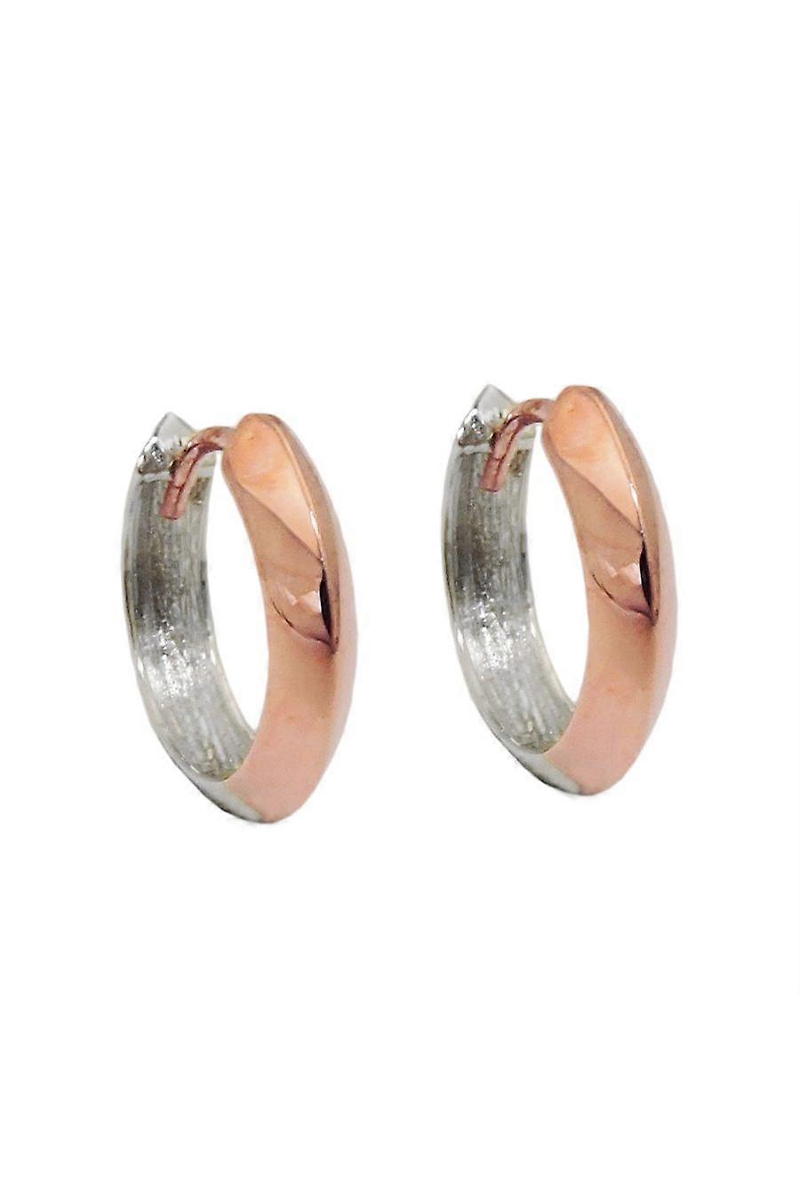 Hoop Earrings Two Tone 9k Red White Gold - Gl431431