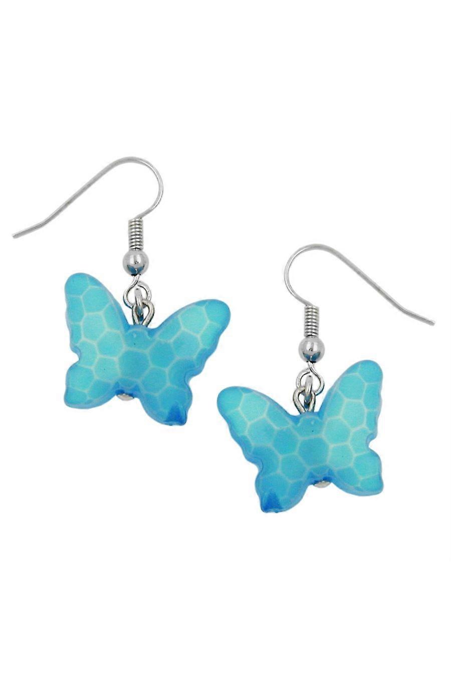 Hook Earrings Butterfly Light Blue - Gl00564
