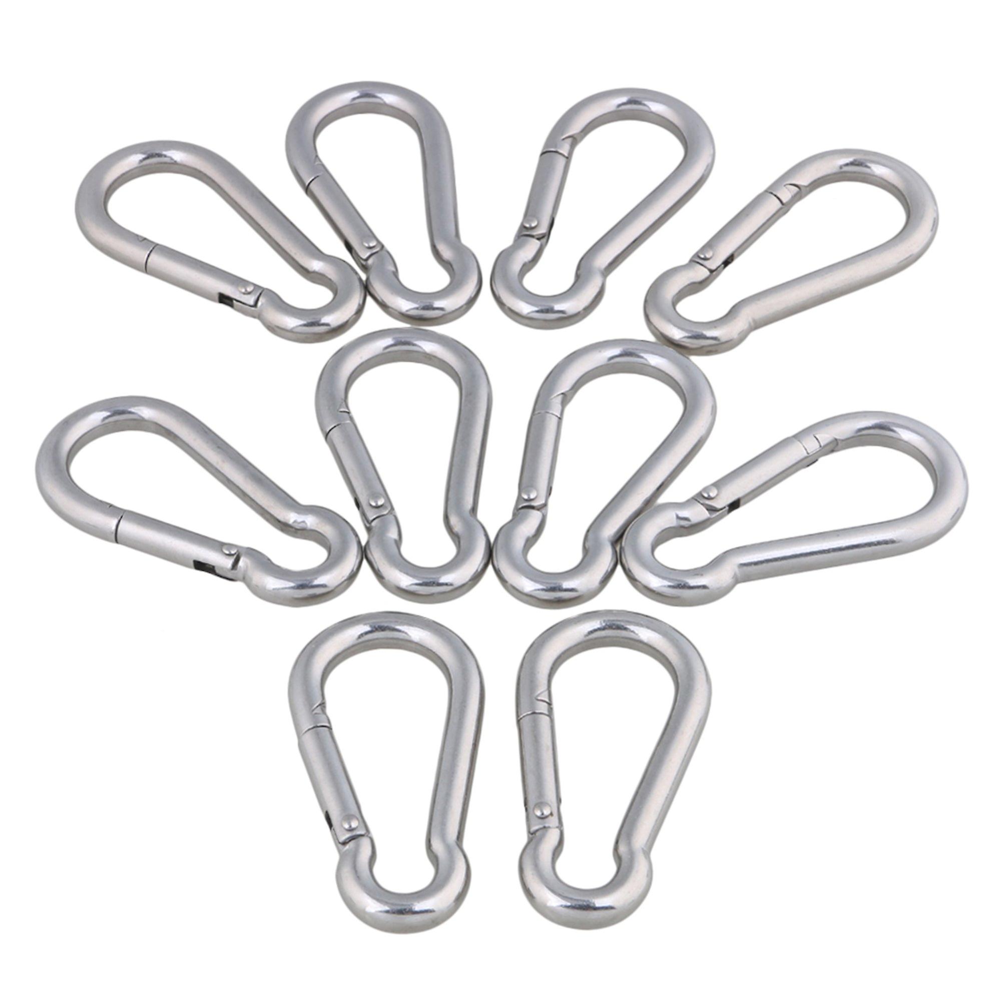 10x Multifunctional Spring Snap Quick Link Lock Carabiner Stainless M8 80mm