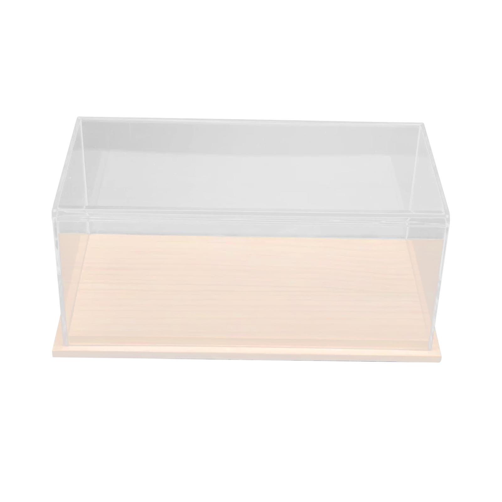 Acrylic Display Case Storage Box with Wooden Bottom Organizer Protective for 1/24 Diecast Model Car Vehicle Toy Collection
