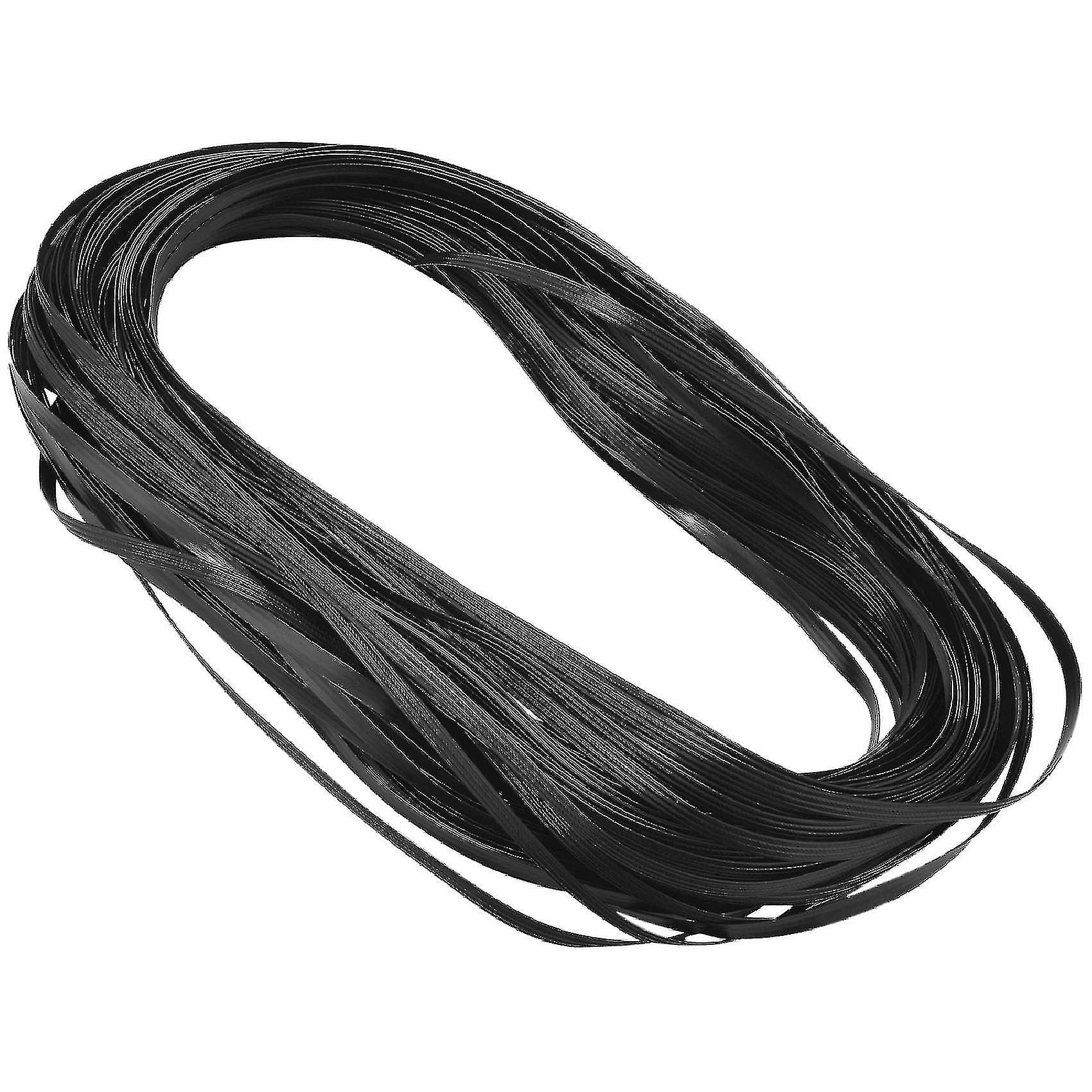 Vimini di plastica in rattan piatto Pe per la riparazione di mobili in rattan reclinabile (quattro linee / nero / 8 x 1,2 m