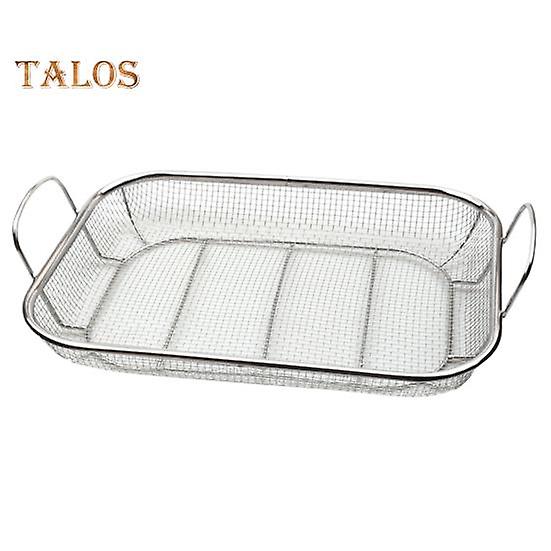 Grill Basket with Handle Rustproof Heat Resistant Small Holes Design Versatile Barbecue Basket Storage Tray Kitchen Tool