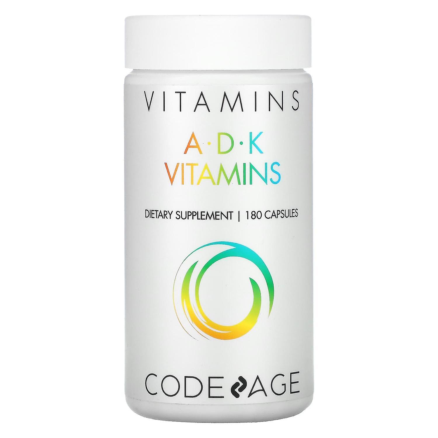 Codeage, Vitamins, A.D.K Vitamins, 180 Capsules