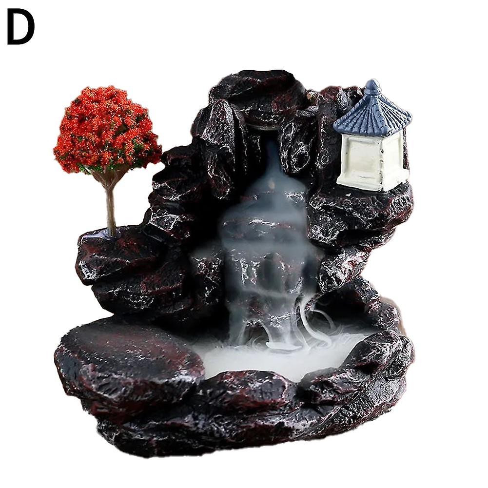Ceramic Backflow Incense Burner Waterfall Smoke Relaxing Aromatherapy Decor