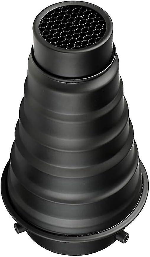 Aluminum Alloy Cone Kit for Photography Speedlite Strobe Flash, Honeycomb Grille and 4 Color Filters