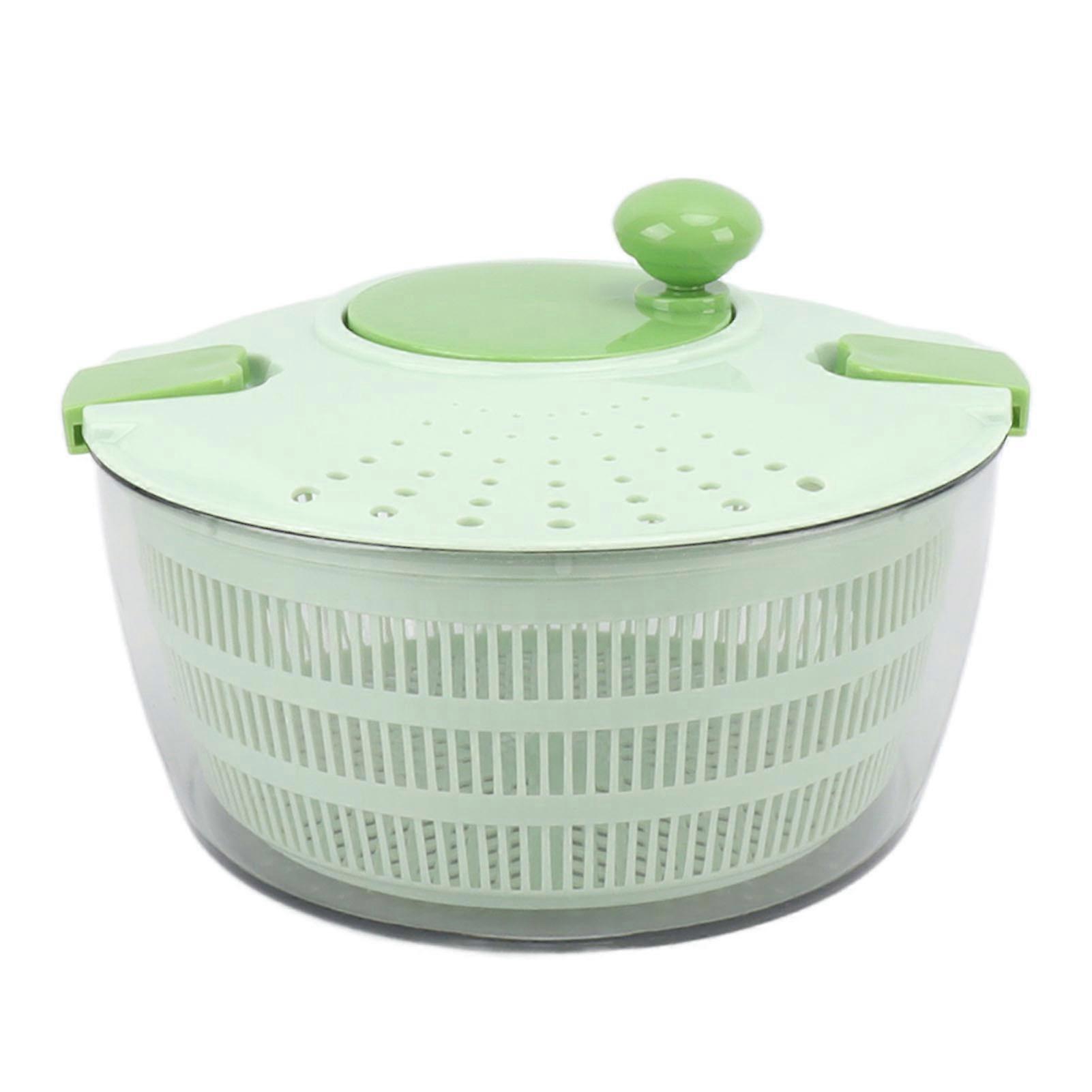 Salad Spinner Plastic Time Saving Fast Mixing Washable Rotatable Veggie Washer for Kitchen Green 