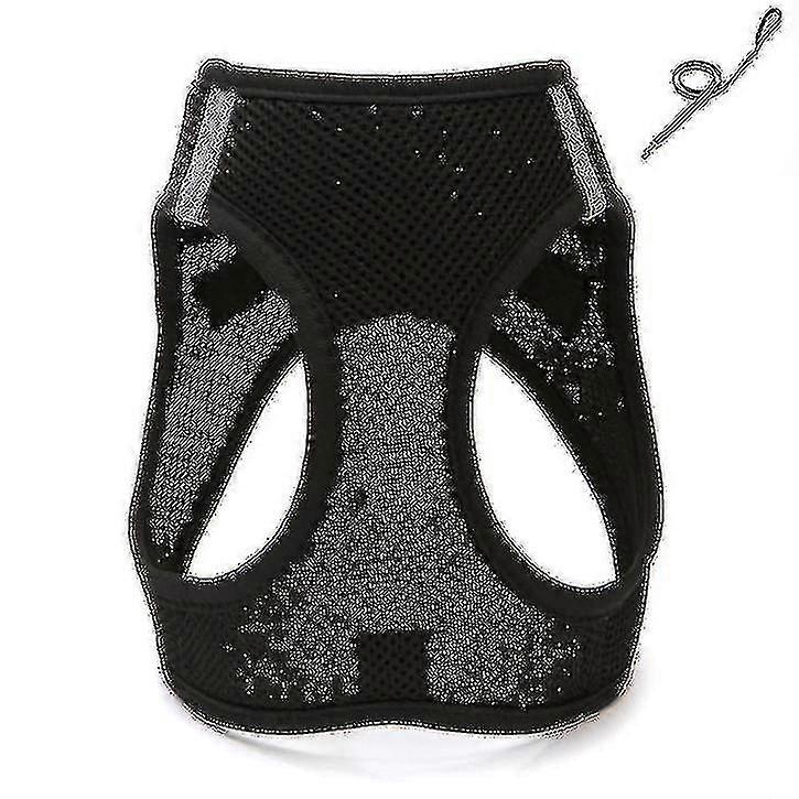 Black Breathable Pet Leash Vest