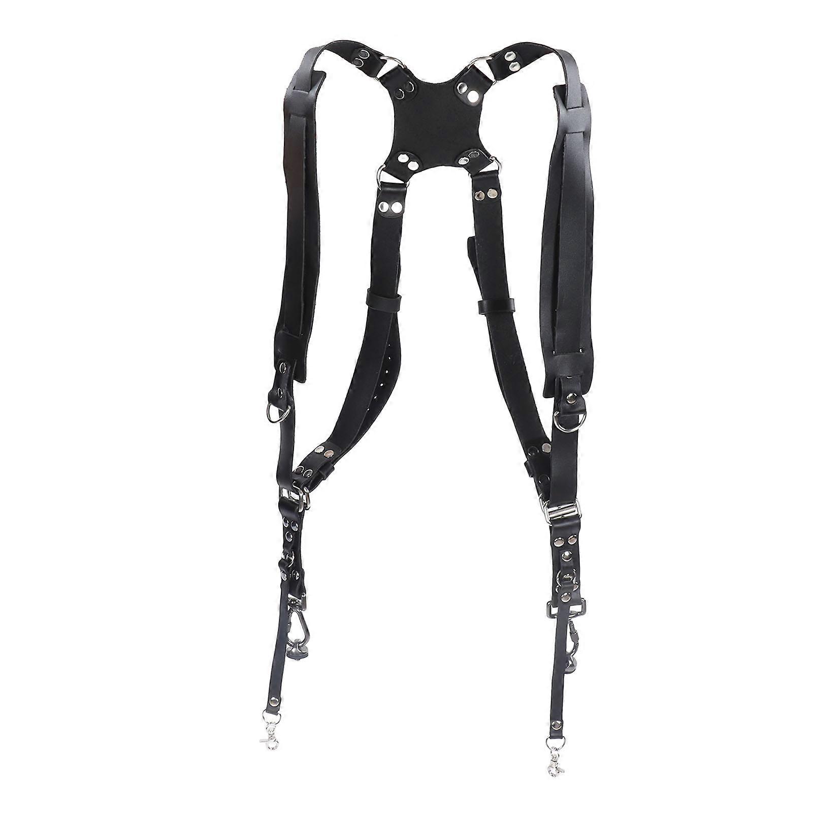 Camera Strap Shoulder Carry Way Leather Dual Camera Harness For Digital Camera Slr Dv